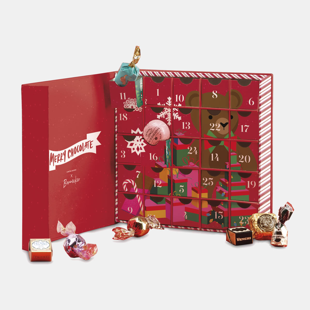 Calendario Avvento Legno: cioccolatini assortiti, 297 g - Venchi